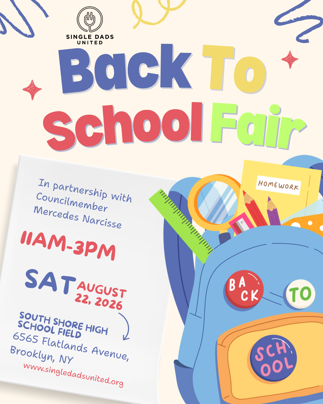Back to School Health Resource Fair Saturday, August 22, 2026 11 AM – 3 PM 📍 South Shore High School Field Backpack Giveaway Children must be present and reside in District 46 to receive a backpack. First come, first served — one per child. Event Highlights Free Health Screenings Backpack Giveaway Fun & Games for Kids A great way to get ready for the school year and support your child’s health and success.